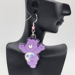 Purple Candy Bear Dangle Earrings